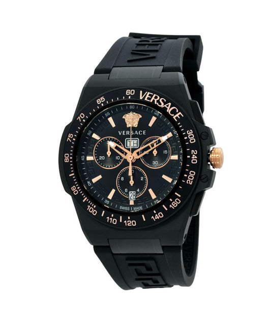 Versace Greca Extreme Chronograph Quartz Black Dial Men's Watch