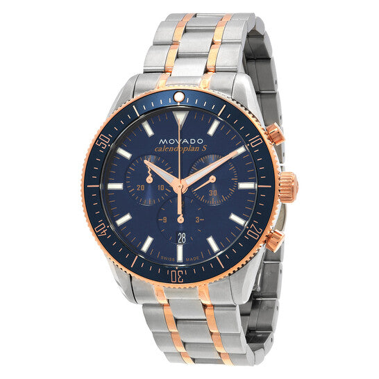 Movado Heritage Chronograph Quartz Blue Dial Men's Watch