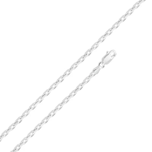 Sterling Silver Diamond Cut Forzatina Link 080 Chain 2.3mm