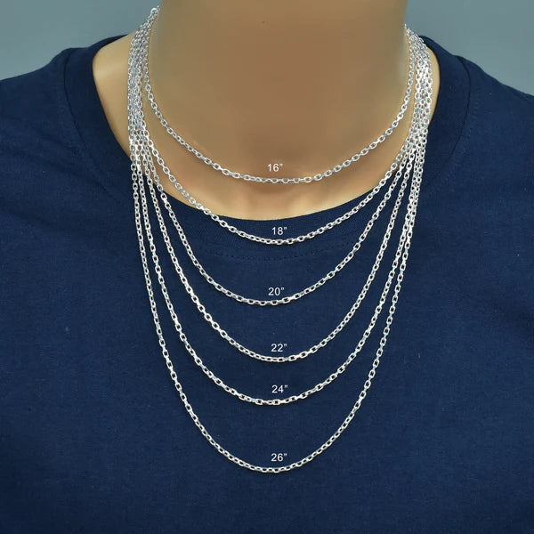 Sterling Silver Diamond Cut Forzatina Link 080 Chain 2.3mm