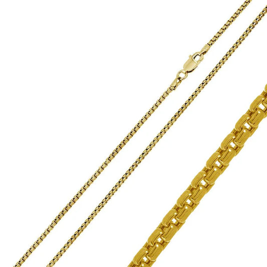 Silver Gold Plated Round Box Chain 1.7mm