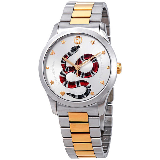 Gucci G-Timeless Silver with Snake Motiif Dial Watch