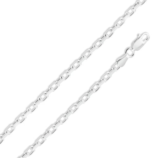 Sterling Silver Diamond Cut Forzatina Link Chain 4.3mm