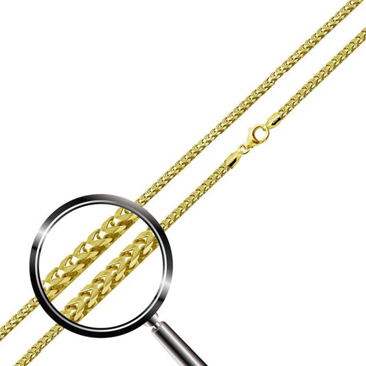 Gold Plated Sterling Silver Franco Chain 1.3mm