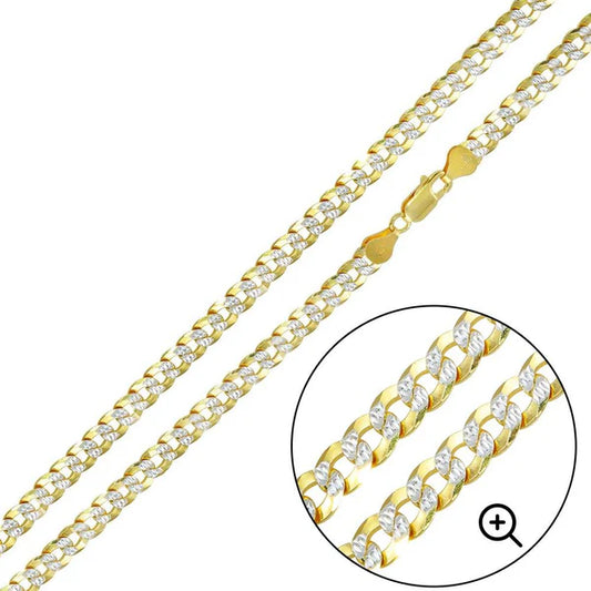 Two-Tone Silver Gold Plated DC Curb Chain 5mm
