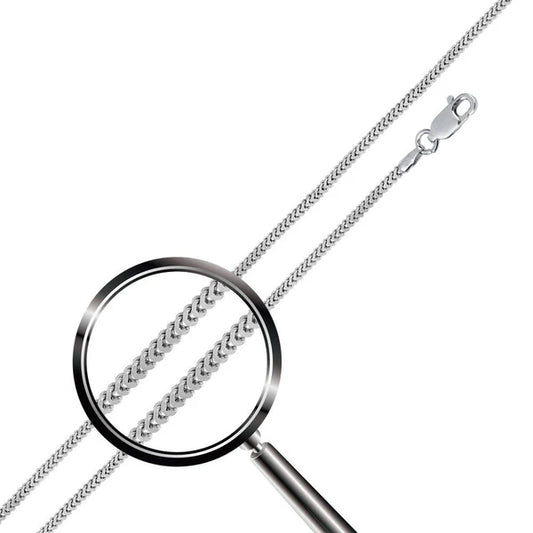 Rhodium Plated Sterling Silver Hollow Franco Chain 2.5mm