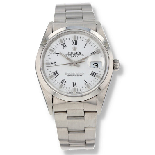 Rolex Pre-owned Date Automatic Chronometer White Dial Ladies Watch 15200 WRO