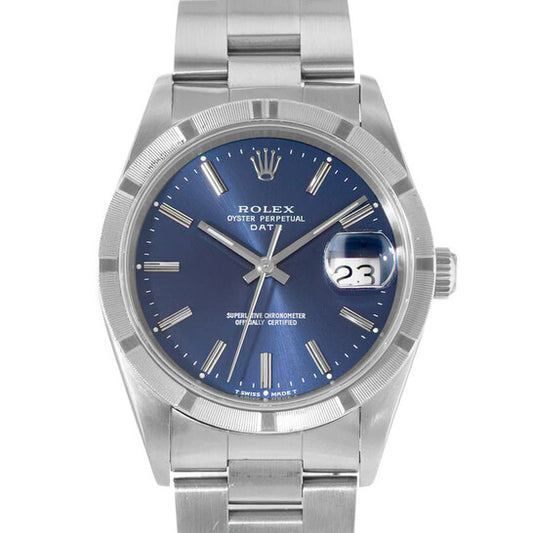 Rolex Pre-owned Oyster Perpetual Date Automatic Chronometer Blue Dial Men's Watch 15210 BLSO