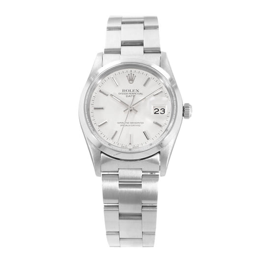 Rolex Oyster Perpetual Date Automatic Chronometer Silver Dial Men's Watch
