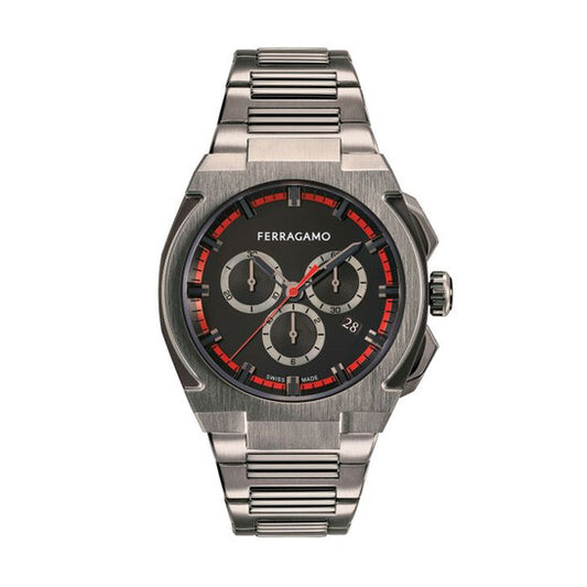 Ferragamo Edge Chronograph Quartz Black Dial Men's Watch