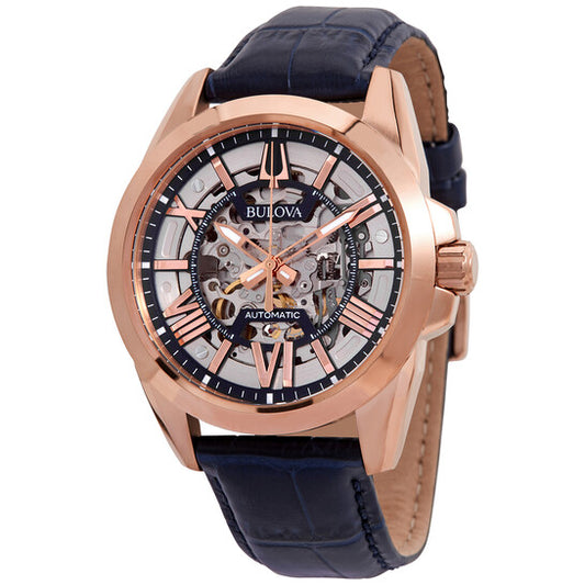 Bulova Sutton Automatic Silver Skeleton Dial Men's Watch