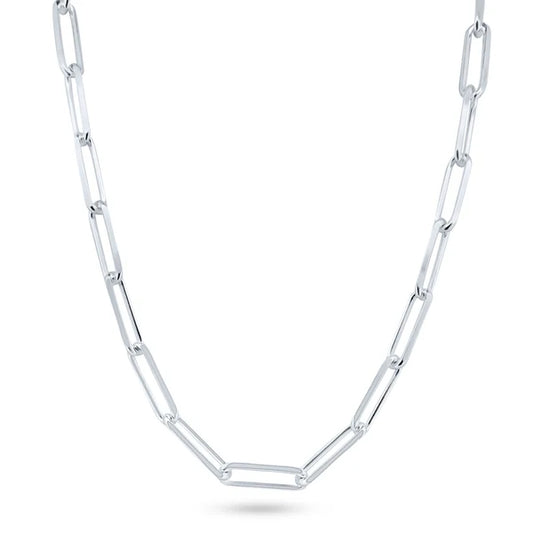 Sterling Silver Diamond Cut Paperclip Link 5.4mm Chain