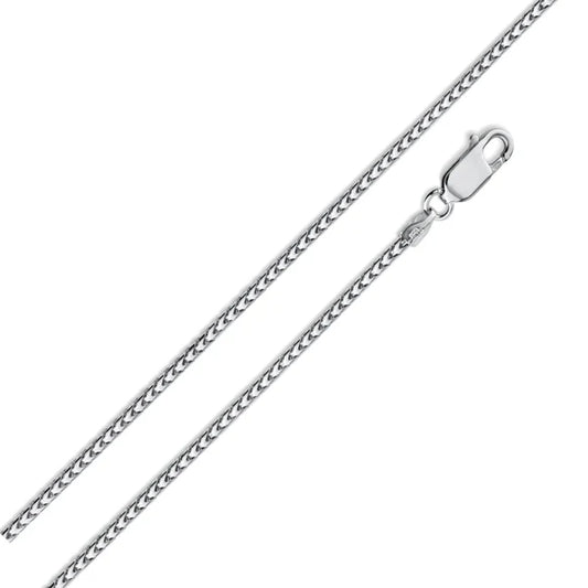 Rhodium Plated Sterling Silver Franco Chain 1.1mm